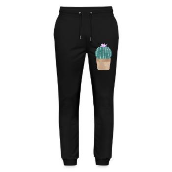 Kaktus im Blumentopf - Stanley/Stella Unisex Bio Jogginghose Mover  - Schwarz - Vorne - Marisol (170cm) & Nik (191cm)