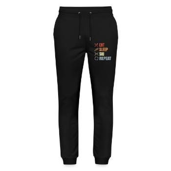 Eat Sleep Ski Repeat - Stanley/Stella Mover Unisex Organic Jogging Trousers - black - Front - Marisol (170cm) & Nik (191cm)