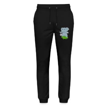 Elefant Fußballspieler Fußball Sport - Stanley/Stella Unisex Bio Jogginghose Mover  - Schwarz - Vorne - Marisol (170cm) & Nik (191cm)