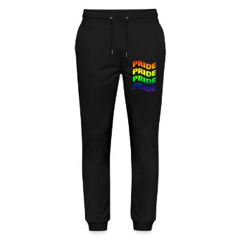 T-Shirt Gay Pride Wave Effect LGBT Geschenkidee - Stanley/Stella Unisex Bio Jogginghose Mover  - Schwarz - Vorne - Marisol (170cm) & Nik (191cm)