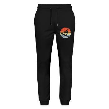 Surfing Vintage Look - Stanley/Stella Mover Unisex Organic Jogging Trousers - black - Front - Marisol (170cm) & Nik (191cm)