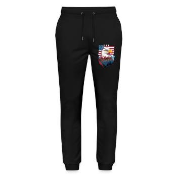 Bald eagle - Stanley/Stella Mover Unisex Organic Jogging Trousers - black - Front - Marisol (170cm) & Nik (191cm)
