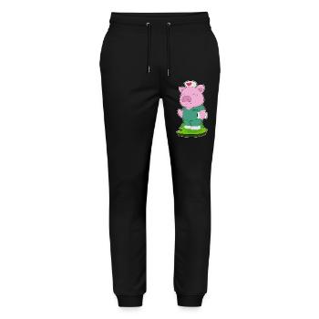 Schwein Krankenschwester  - Stanley/Stella Unisex Bio Jogginghose Mover  - Schwarz - Vorne - Marisol (170cm) & Nik (191cm)