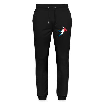 Handball Team France Handball Player Explosion European Championship - Stanley/Stella Mover Unisex Organic Jogging Trousers - black - Front - Marisol (170cm) & Nik (191cm)