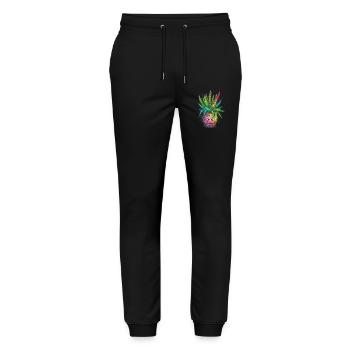 Aloe Vera Psychedelisch Sukkulente Pflanze Gärtner - Stanley/Stella Unisex Bio Jogginghose Mover  - Schwarz - Vorne - Marisol (170cm) & Nik (191cm)