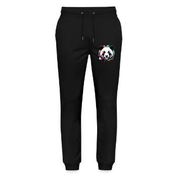 Panda - Stanley/Stella Unisex Bio Jogginghose Mover  - Schwarz - Vorne - Marisol (170cm) & Nik (191cm)