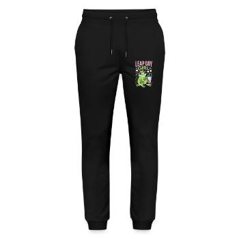Leap Day Girl February 29th Birthday Frog Bubble - Stanley/Stella Mover Unisex Organic Jogging Trousers - black - Front - Marisol (170cm) & Nik (191cm)