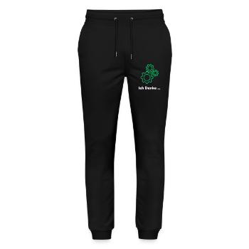 Denkende Zahnräder Design - Stanley/Stella Unisex Bio Jogginghose Mover  - Schwarz - Vorne - Marisol (170cm) & Nik (191cm)