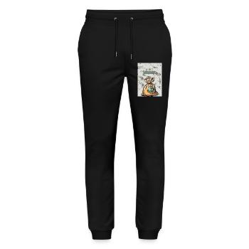 Money voller Geldsack - Stanley/Stella Unisex Bio Jogginghose Mover  - Schwarz - Vorne - Marisol (170cm) & Nik (191cm)