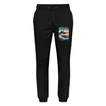 Lighthouse - Stanley/Stella Mover Unisex Organic Jogging Trousers - black - Front - Marisol (170cm) & Nik (191cm)