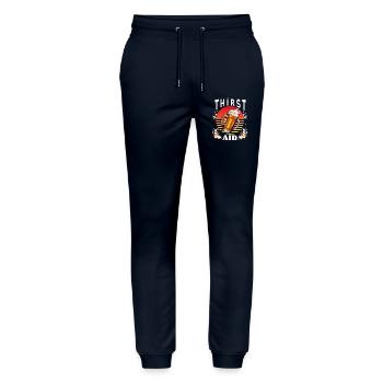 Thirst Aid - Drinking Shirt - Stanley/Stella Unisex Bio Jogginghose Mover  - Navy - Vorne - Marisol (170cm) & Nik (191cm)