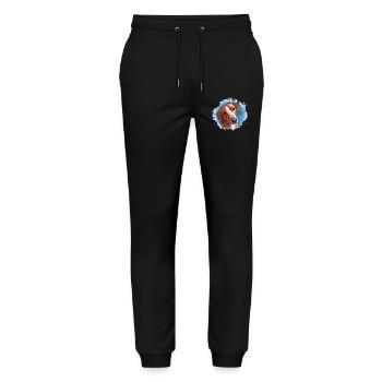 Dog SAVEBRACKE Hunting Dog Turquoise Watercolor Design - Stanley/Stella Mover Unisex Organic Jogging Trousers - black - Front - Marisol (170cm) & Nik (191cm)
