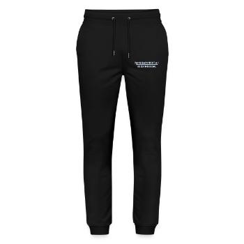 I don't care about funny sayings attitude indifferent - Stanley/Stella Mover Unisex Organic Jogging Trousers - black - Front - Marisol (170cm) & Nik (191cm)