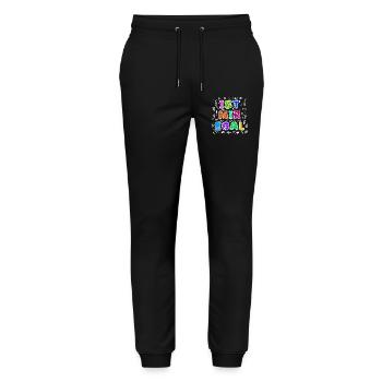 I don't care about relax statement indifferent attitude - Stanley/Stella Mover Unisex Organic Jogging Trousers - black - Front - Marisol (170cm) & Nik (191cm)