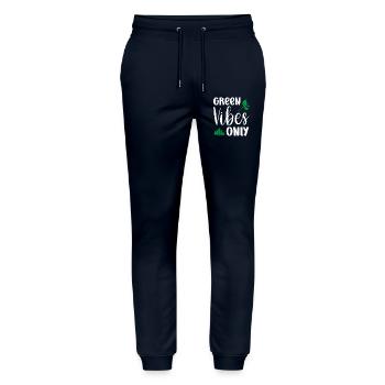 Green Vibes Only - Stanley/Stella Mover Unisex Organic Jogging Trousers - navy - Front - Marisol (170cm) & Nik (191cm)