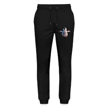 Ein fröhlich tanzender Pinguin - Stanley/Stella Unisex Bio Jogginghose Mover  - Schwarz - Vorne - Marisol (170cm) & Nik (191cm)