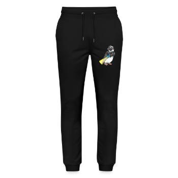Pinguin Taschenlampe - Stanley/Stella Unisex Bio Jogginghose Mover  - Schwarz - Vorne - Marisol (170cm) & Nik (191cm)