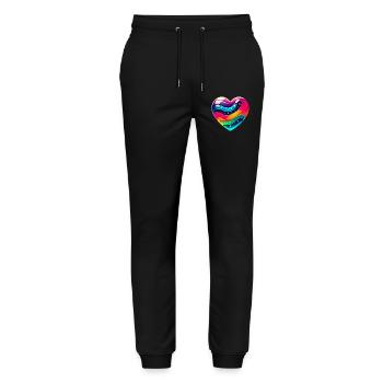 Colorful Heart - Stanley/Stella Mover Unisex Organic Jogging Trousers - black - Front - Marisol (170cm) & Nik (191cm)