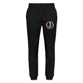 Lustige Surf-Kawaiifigur  - Stanley/Stella Unisex Bio Jogginghose Mover  - Schwarz - Vorne - Marisol (170cm) & Nik (191cm)