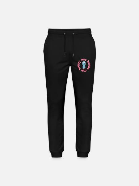Verspielte Figur mit Textmotto happy me - Stanley/Stella Unisex Bio Jogginghose Mover - Schwarz