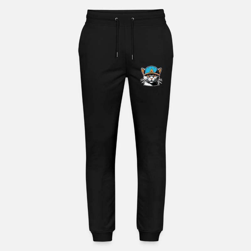 Cat in a hat - Stanley/Stella Mover Unisex Organic Jogging Trousers - black
