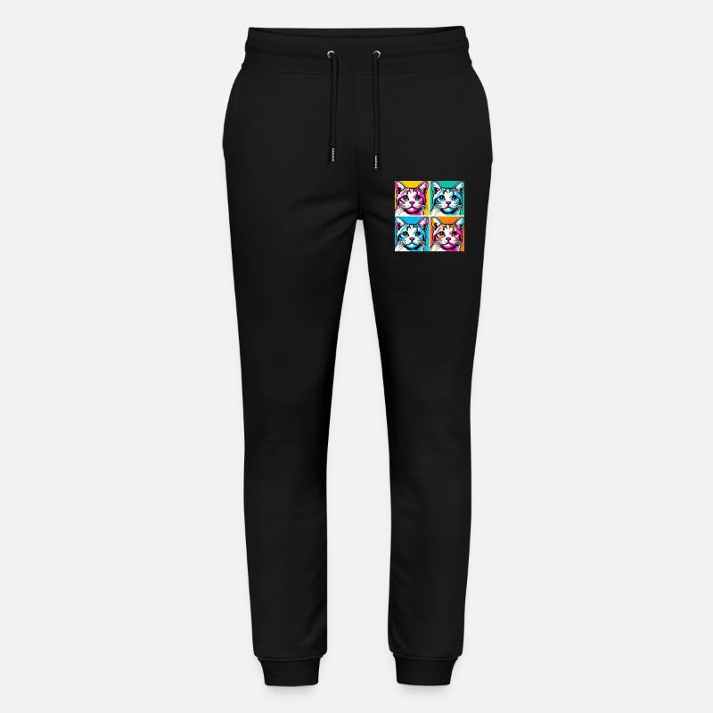 Chat Pop Art - Pantalon de jogging bio MOVER Stanley/Stella unisexe - noir