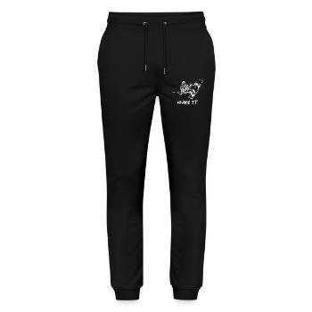 Kitesurfer Statement Wakeboard Stunt Water Sports - Stanley/Stella Mover Unisex Organic Jogging Trousers - black - Front - Marisol (170cm) & Nik (191cm)