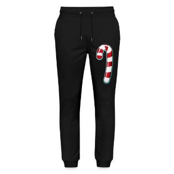 Conception rayée de canne de bonbon - Pantalon de jogging bio MOVER Stanley/Stella unisexe - noir - Devant - Marisol (170cm) & Nik (191cm)