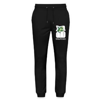 Schlafocado Avocado Schlafshirt offiziell lustig - Stanley/Stella Unisex Bio Jogginghose Mover  - Schwarz - Vorne - Marisol (170cm) & Nik (191cm)