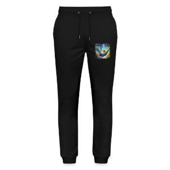 Girl on hammock, chilling, with flashes - Stanley/Stella Mover Unisex Organic Jogging Trousers - black - Front - Marisol (170cm) & Nik (191cm)