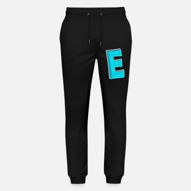 Letter E Initial Letter Characters - Stanley/Stella Mover Unisex Organic Jogging Trousers - black