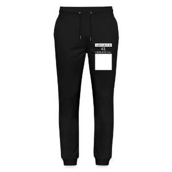 Gästebuch 45.Geburtstag Unterschrift T-shirt - Stanley/Stella Unisex Bio Jogginghose Mover  - Schwarz - Vorne - Marisol (170cm) & Nik (191cm)