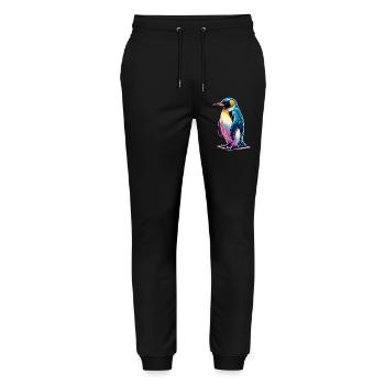 Pinguin - Stanley/Stella Unisex Bio Jogginghose Mover  - Schwarz - Vorne - Marisol (170cm) & Nik (191cm)
