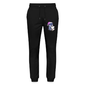 Owl Tired Sleeping Sleep Girl - Stanley/Stella Mover Unisex Organic Jogging Trousers - black - Front - Marisol (170cm) & Nik (191cm)