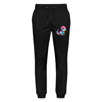 Dinosaur - Stanley/Stella Mover Unisex Organic Jogging Trousers - black - Front - Marisol (170cm) & Nik (191cm)