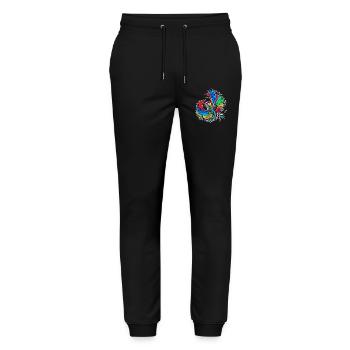Tier Vogel Papagei Tierliebhaber Haustier Zootiere - Stanley/Stella Unisex Bio Jogginghose Mover  - Schwarz - Vorne - Marisol (170cm) & Nik (191cm)