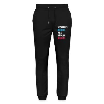 Women's Right Are Human Rights - Stanley/Stella Mover Unisex Organic Jogging Trousers - black - Front - Marisol (170cm) & Nik (191cm)