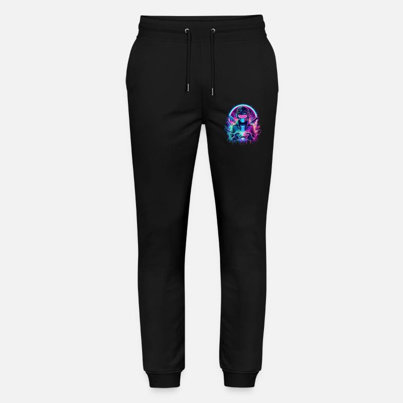 Neon Cyber Controller - Retro Gaming Power - Stanley/Stella Unisex Bio Jogginghose Mover  - Schwarz