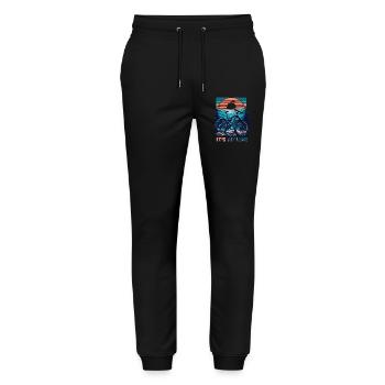 Mountain Bike Sunset Adventure Design - Stanley/Stella Mover Unisex Organic Jogging Trousers - black - Front - Marisol (170cm) & Nik (191cm)