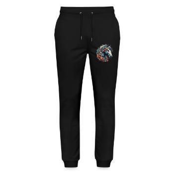 Pferd - Stanley/Stella Unisex Bio Jogginghose Mover  - Schwarz - Vorne - Marisol (170cm) & Nik (191cm)