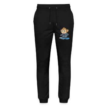 Affe Snowboarder Snowboard - Stanley/Stella Unisex Bio Jogginghose Mover  - Schwarz - Vorne - Marisol (170cm) & Nik (191cm)