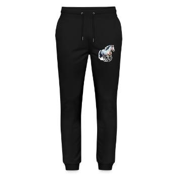 Wildpferd - Stanley/Stella Unisex Bio Jogginghose Mover  - Schwarz - Vorne - Marisol (170cm) & Nik (191cm)