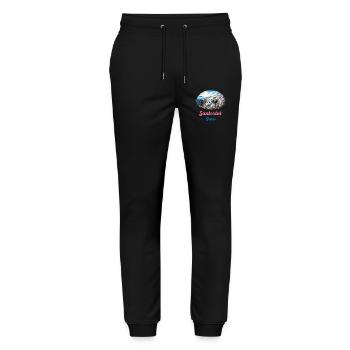 Santorini Griechenland Reisen Vulkan Akrotiri - Stanley/Stella Unisex Bio Jogginghose Mover  - Schwarz - Vorne - Marisol (170cm) & Nik (191cm)