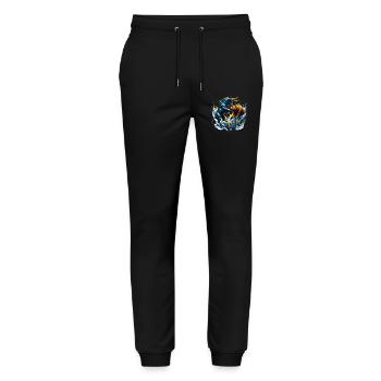 Finanzen Stier Bär Kampf Wallstreet Geschenk - Stanley/Stella Unisex Bio Jogginghose Mover  - Schwarz - Vorne - Marisol (170cm) & Nik (191cm)