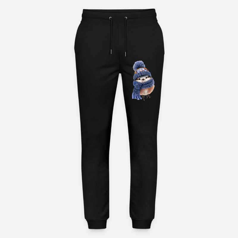 Oiseau d’hiver avec écharpe - Pantalon de jogging bio MOVER Stanley/Stella unisexe - noir