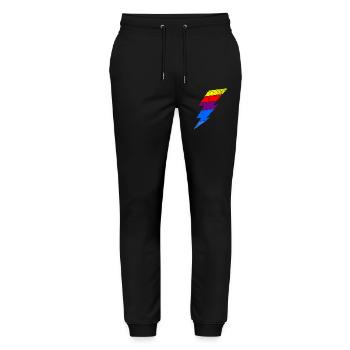 Colorful lightning effect on clothes - Stanley/Stella Mover Unisex Organic Jogging Trousers - black - Front - Marisol (170cm) & Nik (191cm)