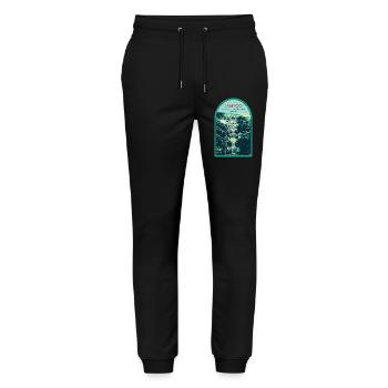 Lamego, Sanctuary of Our Lady of Remedies - Stanley/Stella Mover Unisex Organic Jogging Trousers - black - Front - Marisol (170cm) & Nik (191cm)