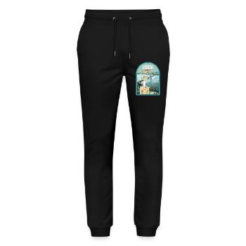 Christ the King Lisbon: View of the 25th of April Bridge over the Tagus River - Stanley/Stella Mover Unisex Organic Jogging Trousers - black - Front - Marisol (170cm) & Nik (191cm)