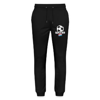 Netherlands Soccer Ball Flag Soccer Team icon - Stanley/Stella Mover Unisex Organic Jogging Trousers - black - Front - Marisol (170cm) & Nik (191cm)