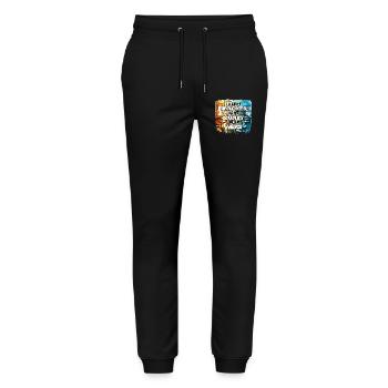 Enseignant Enseignant Argent et Renommée Cadeau - Pantalon de jogging bio MOVER Stanley/Stella unisexe - noir - Devant - Marisol (170cm) & Nik (191cm)